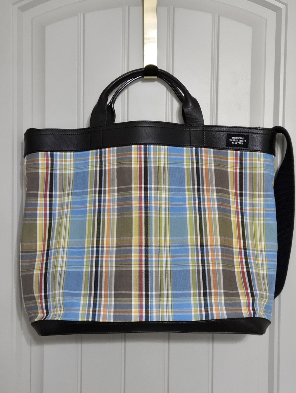 Jack Spade Warren Street New York Cloth and Leather Tote Travel Bag